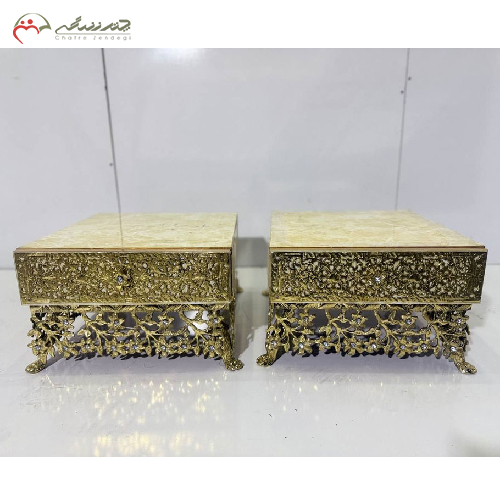خرید، قیمت و مشخصات زیر باندی برنزی پایه دار طرح گل رز، به قیمت تولیدی _ چترزندگی