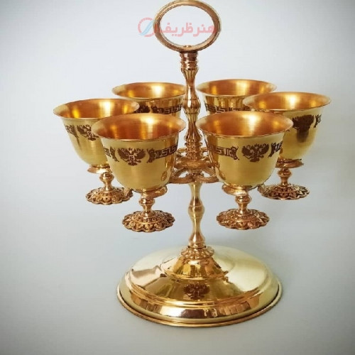 خرید آنلاین، پیک میجر برنجی 6 عددی بر روی پایه شکیل با طراحی جدید و زیبا همراه با ورق با کیفیت، زیر قیمت بازار | چترزندگی