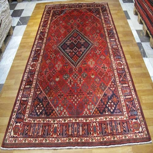 خرید آنلاین، فرش بافته شده با دست، بيجار طرح لچک و ترنج با رنگ زمینه نارنجي و حاشیه كرم کد ۳۹۲۵۳، زیر قیمت بازار | چترزندگی