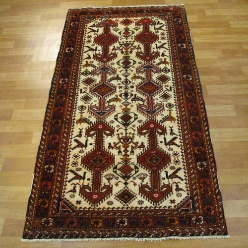 خرید آنلاین، فرش نصرآباد قشقایی بافته شده با هنر دست ایرانی، طرح سراسر، رنگ زمینه كرم با حاشیه لاكي کد ۳۹۳۱۹، زیر قیمت بازار | چترزندگی