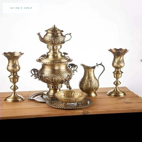 خرید آنلاین، سماور برنجی 3 لیتری زغالی طرح هخامنشی بسیار زیبا و با کیفیت و بادوام، زیر قیمت بازار | چترزندگی