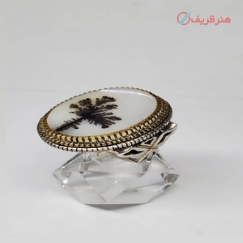 خرید آنلاین، انگشتر دست ساز شجر مردانه با نگین شجر و رکاب طلا نقره، شکیل و زیبا، با قیمت مناسب | چترزندگی