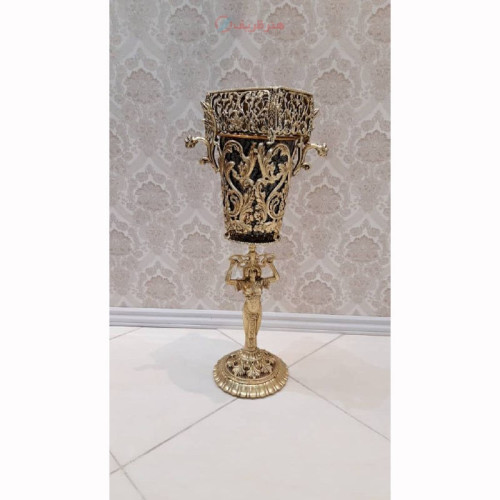 خرید آنلاین، سطل و جادستمال با ستونی در طرح بانوی یونانی از جنس آلیاژ آلومنیوم، آبکاری برنز همراه 5 سال گارانتی رنگ، زیر قیمت بازار | چترزندگی