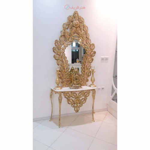 خرید آنلاین، آینه کنسول کلونی از جنس آلیاژ آلومنیوم با آبکاری برنز همراه با گارانتی، قیمت مناسب | چترزندگی