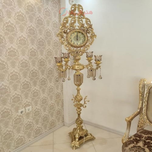 خرید آنلاین، آباژور آلیاژی 6 شاخه ساعتی مدل لاله برگدون، آبکاری برنج همراه با 5 سال ضمانت، زیر قیمت بازار | چترزندگی