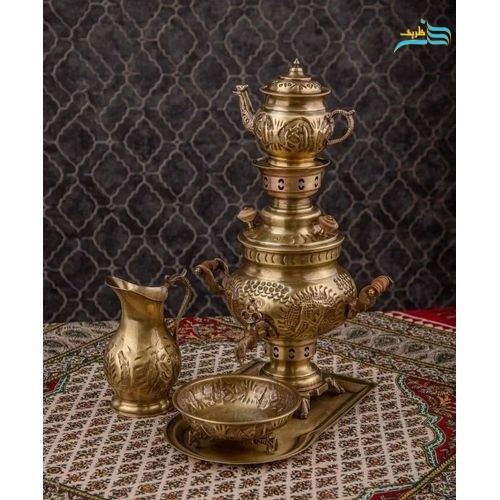 خرید آنلاین، سرویس سماور زغالی 2 لیتری قلم هخامنشی نانو شده، با کیفیت اعلاء، ضخامت ورق، زیر قیمت مناسب | چترزندگی