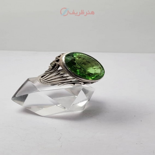 خرید آنلاین، انگشتر مردانه نقره سیترین معدنیانگشتر مردانه با نگین سیترین معدنی رنگ سبر، رکاب نقره، شیک و ساده، زیر قیمت بازار | چترزندگی