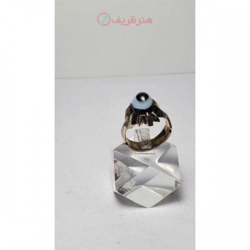 خرید آنلاین، انگشتر مردانه با نگین عقیق سه پوست منظم ریز نقش و رکاب نقره با کیفیت عالی، زیر قیمت بازار | چترزندگی