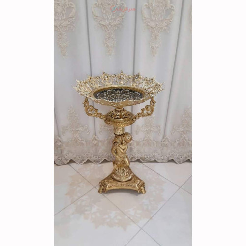 خرید آنلاین، کنارسالنی میوه آلیاژ ی آلومنیوم با آبکاری برنز در طرح پسرک مسیح، کیفیت عالی، زیر قیمت بازار | چترزندگی