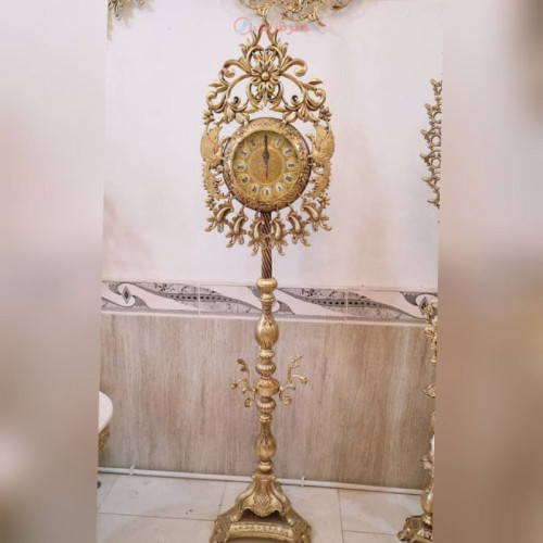 خرید آنلاین، ساعت ایستاده تک پایه با 2 طاووس زیبا، جنس آلیاژ آلومنیوم آبکاری برنز رنگ ثابت، قیمت مناسب | چترزندگی