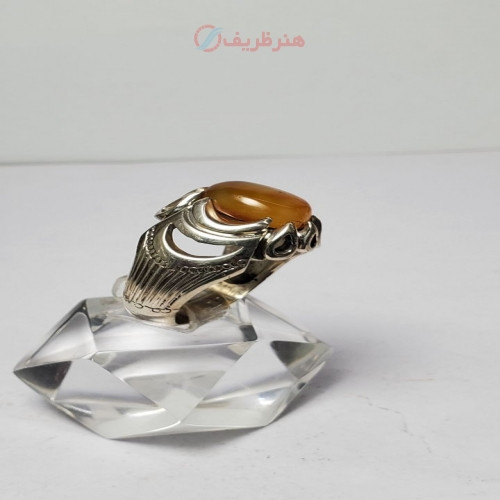 خرید آنلاین، انگشتر شیک مردانه با نگین عقیق خراسانی و رکاب نقره سیلندری، زیر قیمت بازار | چترزندگی