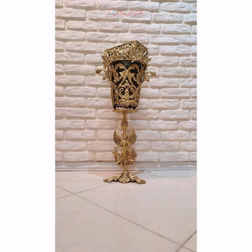 خرید آنلاین، سطل زباله و جادستمال آلیاژی آلومنیوم با آبکاری برنز در طرح دخترک بالدار، قیمت مناسب | چترزندگی