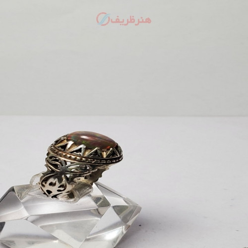 خرید آنلاین، انگشتر مردانه با نگین اوپال اتیوپی همراه با رکاب نقره کاملا دست ساز، زیر قیمت بازار | چترزندگی