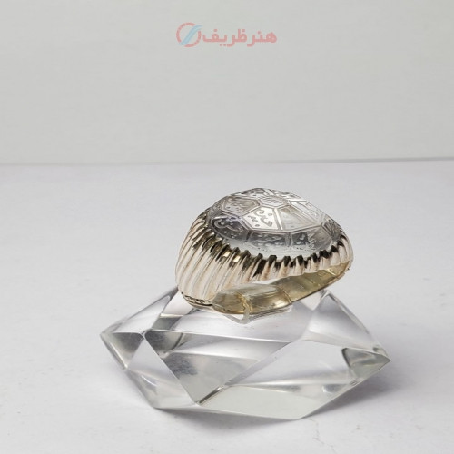 خرید آنلاین، انگشتر مردانه شکیل با نگین در نجفی حکاکی ذکر زیبای 14 معصوم و رکاب نقره دست ساز، زیر قیمت بازار | چترزندگی