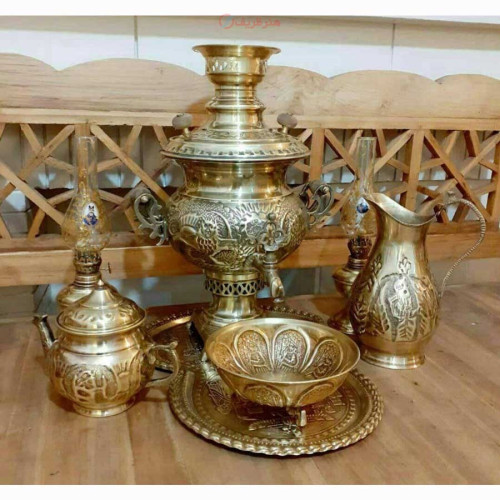 خرید آنلاین، سرویس سمار 7 لیتری ذغالی برنجی، قلم زنی اعلاء، کیفیت عالی، زیر قیمت بازار | چترزندگی