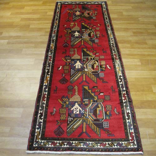 خرید آنلاین، فرش دستباف سيرجان طرح دسته گلي کد 38949 فوق العاده زیبا در رنگ زمینه لاكي و حاشیه كرم، زیر قیمت بازار | چترزندگی