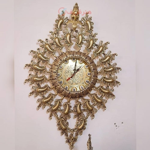 خرید آنلاین، ساعت دیواری طرح ملکه مصری از جنس آلیاژ آلومنیوم با آبکاری برنز، 5 سال گارانتی رنگ، قیمت مناسب | چترزندگی