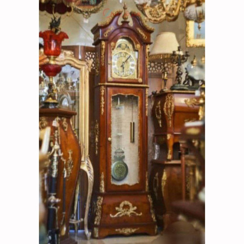 خرید آنلاین، ساعت ایستاده طرح کلاسیک با ارتفاع ۱۸۰ چوب روس، روکش مازول ایتالیا، برنز برنج، قیمت عالی | چترزندگی