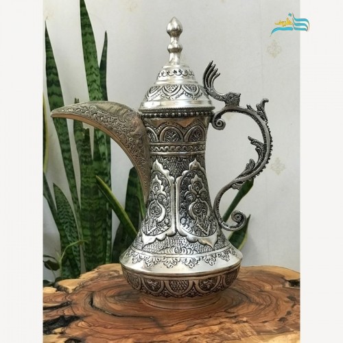 خرید آنلاین، قهوه جوش ابکاری نقره همراه با ورق ضخیم برنج و سنگین وزن دارای روکش محافظ رنگ با کیفیت،ریز نقش، زیر قیمت بازار | چترزندگی