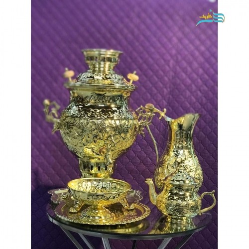 خرید آنلاین، سماور گازی برنجی 6 لیتری ورق ضخیم برنج و با کیفیت اعلاء همراه با روکش نانو، بسیار خاص و زیبا، زیر قیمت بازار | چترزندگی