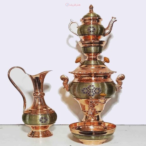 خرید آنلاین، سرویس سماور مس و خاتم، با کیفیتی بالا و در سایزهای مختلف، لوکس ، با قیمتی بسیار مناسب | چترزندگی