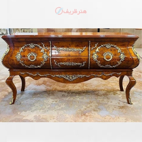 خرید، قیمت و مشخصات کنسول وسط کشو معرق کاری شده جنس چوب روس، دارای رنگ های کلاسیک، بادوام و دارای ضمانت، زیر قیمت بازار | چترزندگی