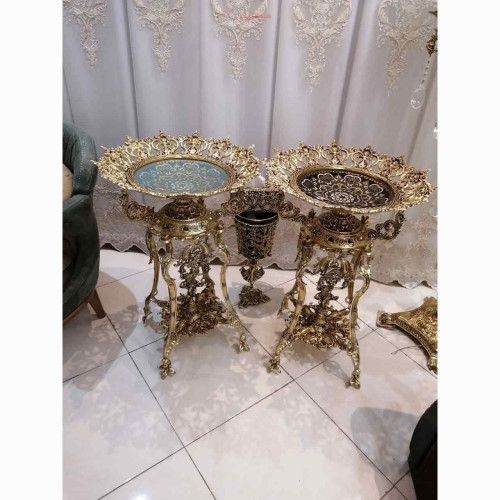 خرید آنلاین، کنارسالنی آلیاژی آلومنیوم با کاسه طرح تاج با آبکاری برنز، همراه 5 سال ضمانت رنگ، زیر قیمت بازار | چترزندگی