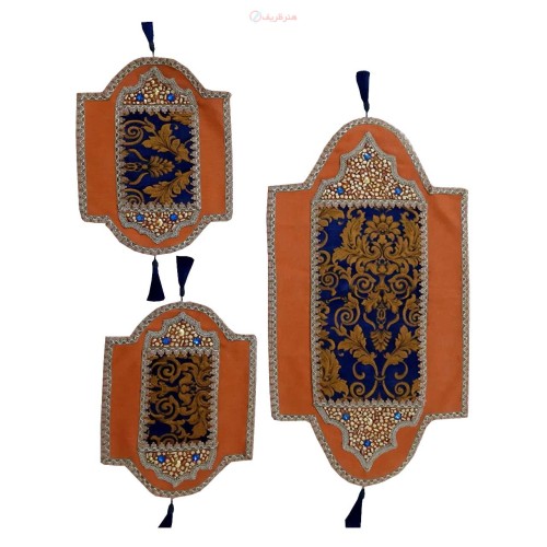 خرید آنلاین، ست سه تکه رومیزی مخمل سنگ دوزی  B-13، با کیفیت اعلاء، زیر قیمت بازار | چترزندگی