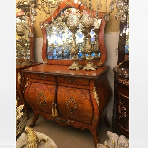 خرید، قیمت و مشخصات، آینه کنسول دو درب دارای رنگ بندی متنوع و معرق کاری شده، تولید شده با چوب روس، زیر قیمت بازار | چترزندگی