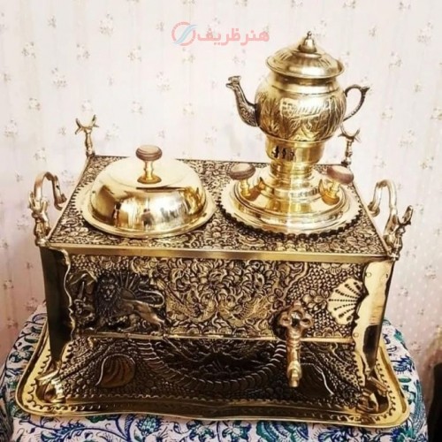 خرید آنلاین، منقل سماوری برنجی با قلمزنی دست عالی با ورق ضخیم درجه یک، کیفیت عالی، با قیمتی مناسب | چترزندگی