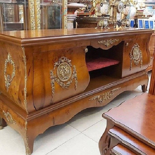 خرید آنلاین، میز تلویزیون چوب روس با معرق کاری ظریف و شکیل، رنگ چند لایه پولیشی، کیفیت بی نظیر، با قیمت مناسب | چترزندگی