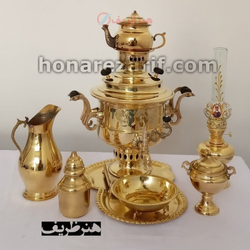 خرید آنلاین، سرویس کامل و شکیل سماور 6 لیتری زغالی برنجی، مدل قابلمه ای در دو رنگ طلایی و آنتیک، کیفیت عالی، زیر قیمت بازار | چترزندگی