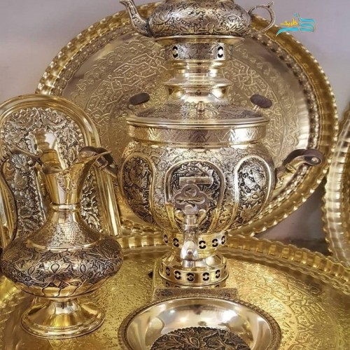 خرید آنلاین، سماور زغالی 6 لیتری خورشیدی با ماندگاری رنگ طلایی در طول زمان، دست ساز با کیفیت بالا، با قیمت مناسب | چترزندگی