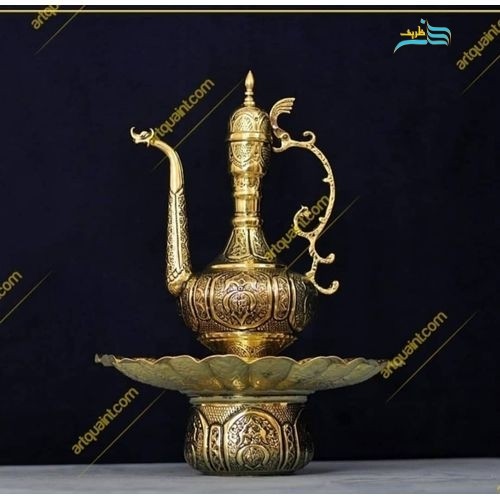 خرید آنلاین، آفتابه لگن با قلمزنی اعلاء، طرح اسلیمی، با روکش کوره ای وثبات رنگ، آنتیک و چشم گیر، زیر قیمت بازار | چترزندگی