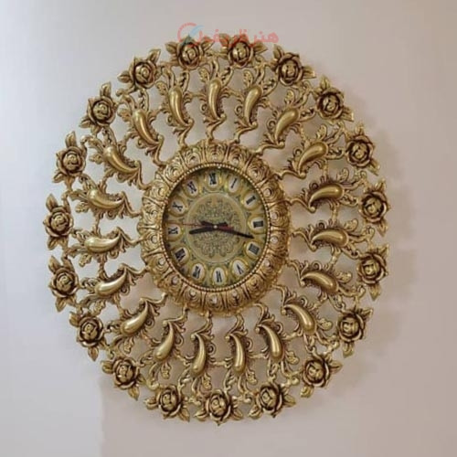خرید آنلاین، ساعت دیواری طرح گل، آلیاژ آلومنیوم آبکاری با برنج بدونه تغییر رنگ، کیفیت اعلاء، زیر قیمت بازار | چترزندگی