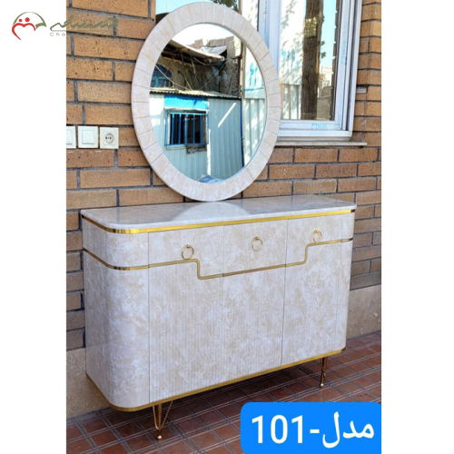 ست میز تلویزیون و آینه کنسول چوبی مدرن در انواع رنگبندی