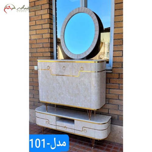 ست میز تلویزیون و آینه کنسول چوبی مدرن در انواع رنگبندی