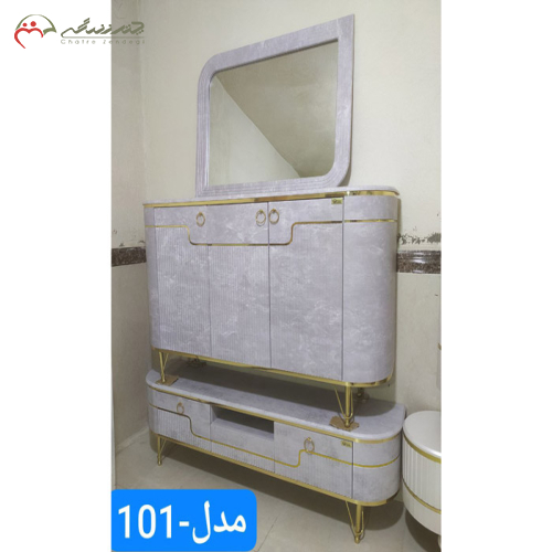ست میز تلویزیون و آینه کنسول چوبی مدرن در انواع رنگبندی