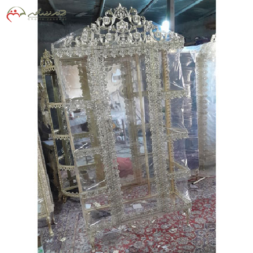 بوفه دو طرف آبکاری شده چند طبقه آینه دار