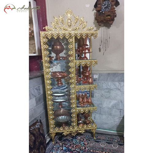 بوفه آبکاری کنار سالنی پایه دار چهار طبقه مدل تاج دار_ چترزندگی