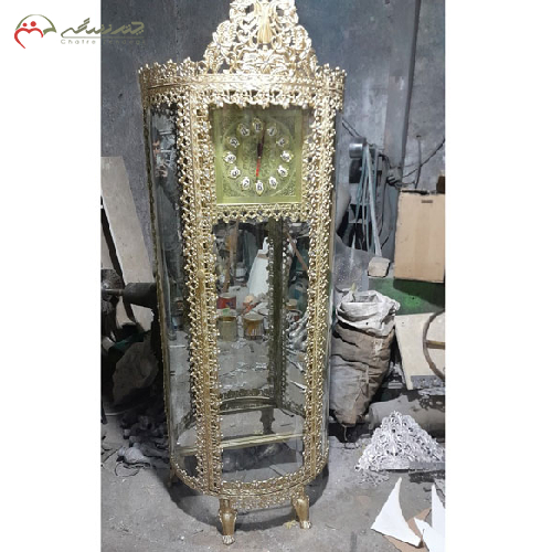 بوفه ساعت دار با آبکاری آلومینیوم تاج دار مدل جدید