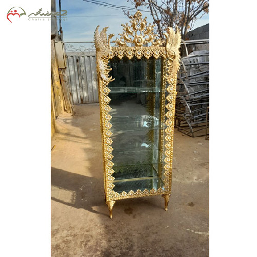 بوفه با آبکاری آلومینیوم پایه دار، تاج دار طرح طاووس