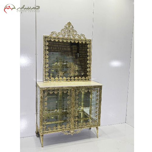 آینه کنسول برنزی اصل طرح حاشیه گل رز