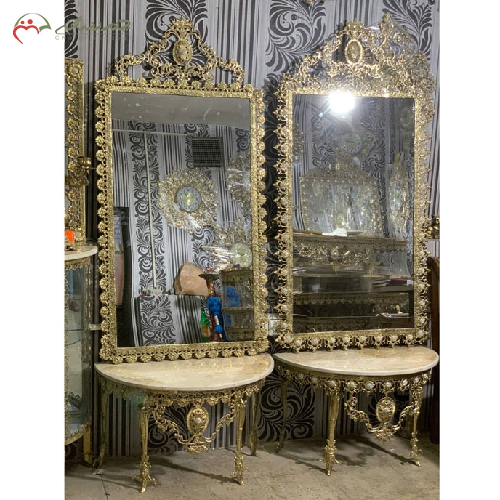 آینه کنسول برنزی اصل در دو طرح جذاب _ چترزندگی
