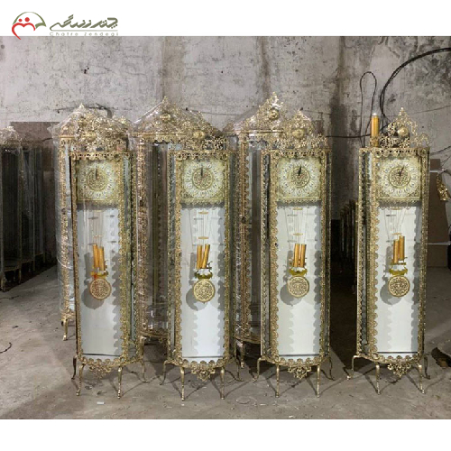ساعت ایستاده برنزی مربعی طرح گل
