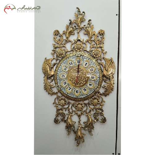 ساعت دیواری برنزی طرح طاووس سنگین وزن
