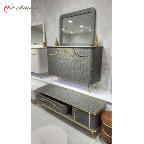 سرویس آینه کنسول و میز تلویزیون چوبی مدل هلیا _ چترزندگی