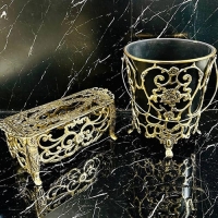 خرید، قیمت و مشخصات سطل و جا دستمالی لوکس و امروزی از جنس آلومینیوم، با طرح گل رز ساده زیر قیمت | چترزندگی
