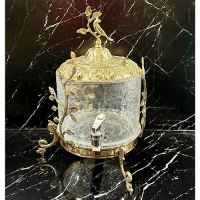 خرید، قیمت و مشخصات شربت خوری برنزی مدرن و شیک با بدنه شیشه ای طرح ماهی و شاخه های بزرگ زیر قیمت | چترزندگی