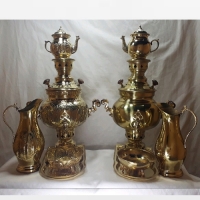 خرید، قیمت و مشخصات سماور ذغالی طرح نادیا ظرفیت 4 لیتری و بدنه برنجی و قلم زنی شده با ضمانت 12 ماهه - چترزندگی